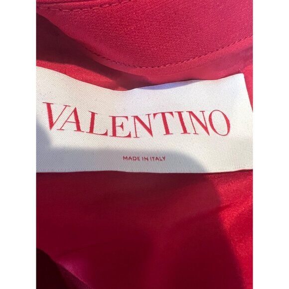 Valentino Garavani V-Logo Pockets Bow red Crepe Mini Dress size IT 36/ US 0 - Picture 12 of 14